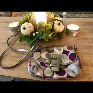 Purple & silver Coach Purse